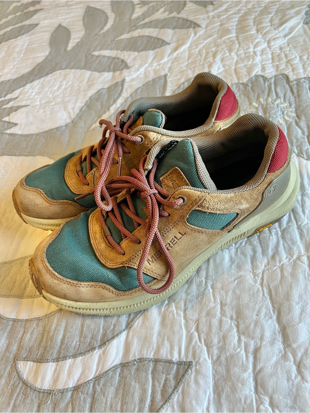 Merrell Ontario 85 Low Women's Hiking Shoes J18840 Size 8.5 Brown Teal Vibram